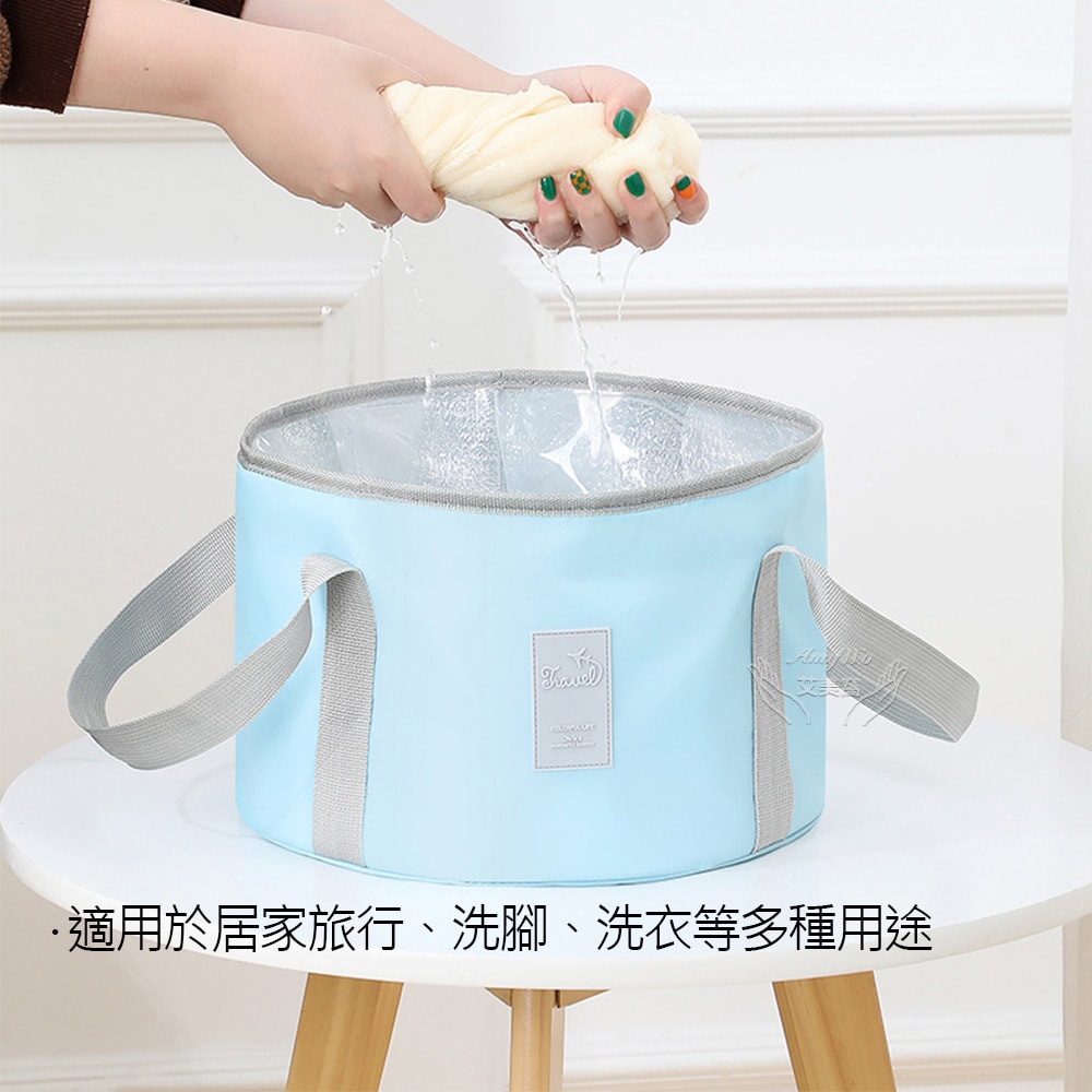 【Amywo 艾美窩】折疊泡脚桶(多款任選) 泡脚袋/外出收纳泡脚盆/大容量/足浴/保冷袋/保冰桶/露營袋