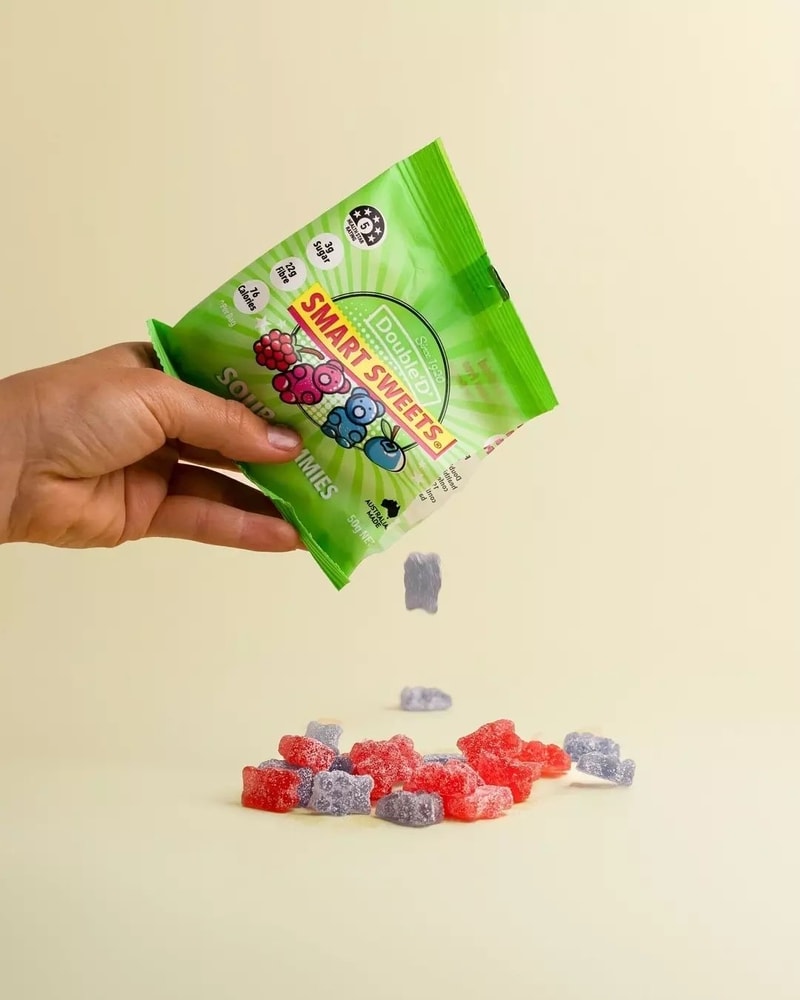 【澳洲DoubleD】無糖全素高纖軟糖—酸可樂、綜合莓果、酸酸糖、草莓芒果（隨機3入組）