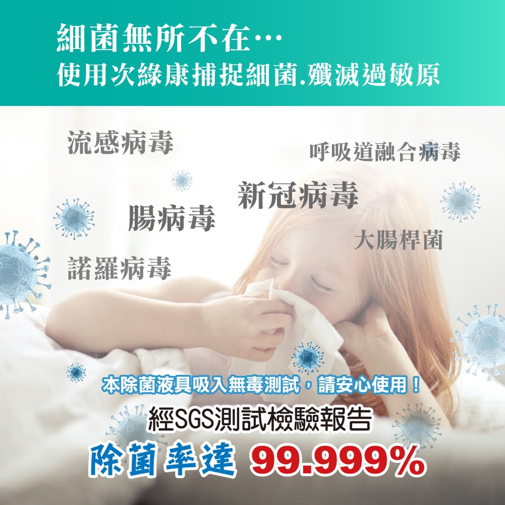 【次綠康】次氯酸生成設備單身款900ml
