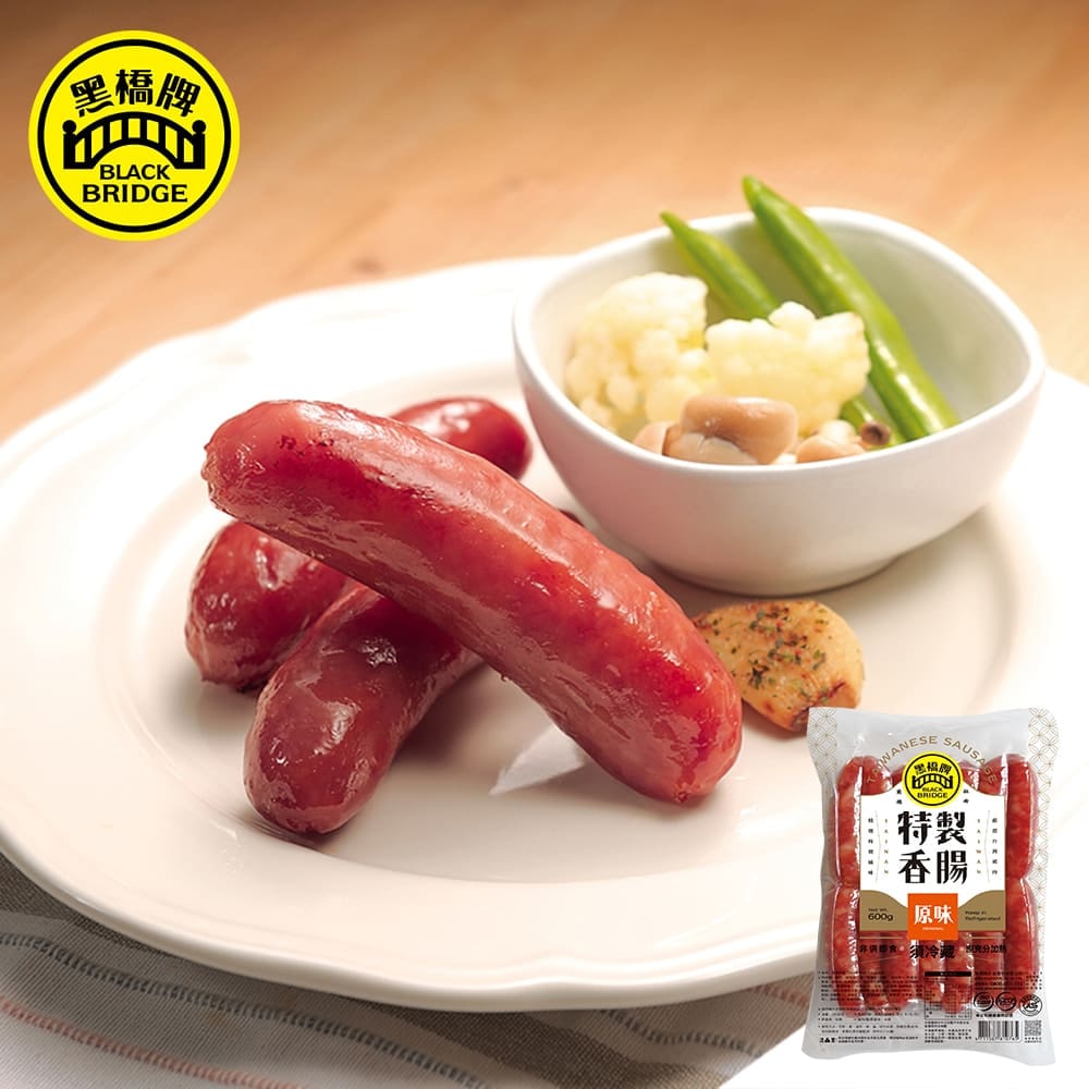 【黑橋牌】特選風味香腸3件組-一斤原味香腸+500g紹興酒香腸+360g墨魚香腸_(600g*1包+500g*1包+360g*1盒)
