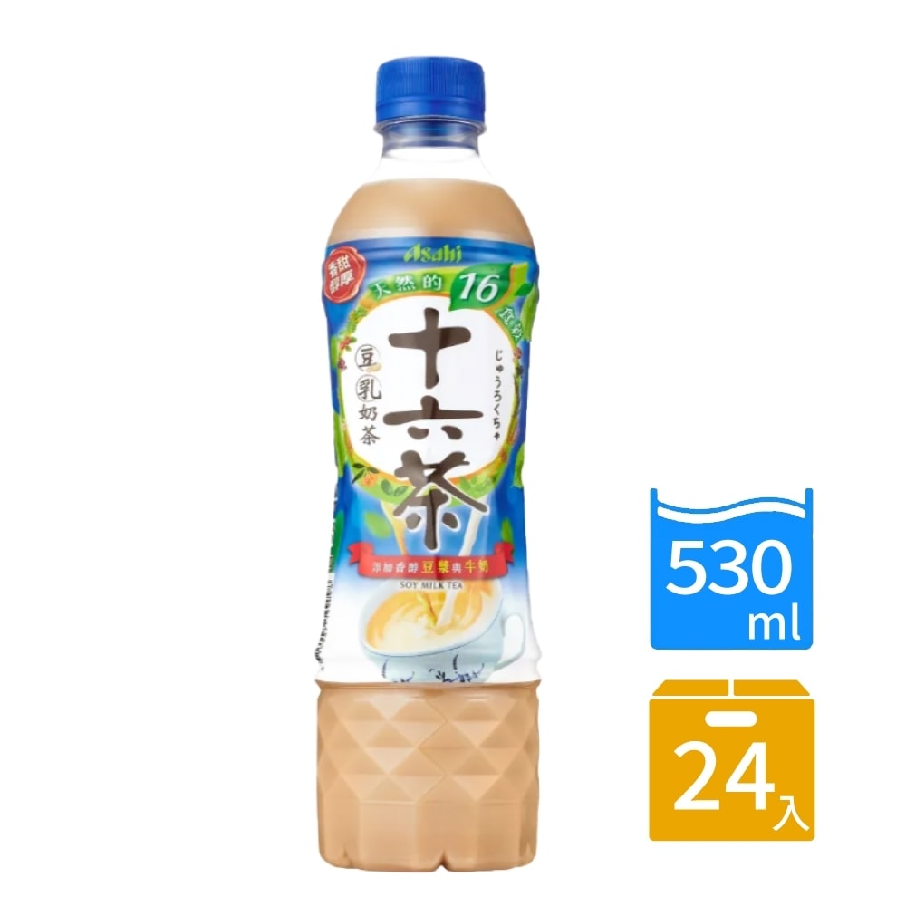 【ASAHI 朝日】十六茶零咖啡因豆乳奶茶530mlx24入/箱
