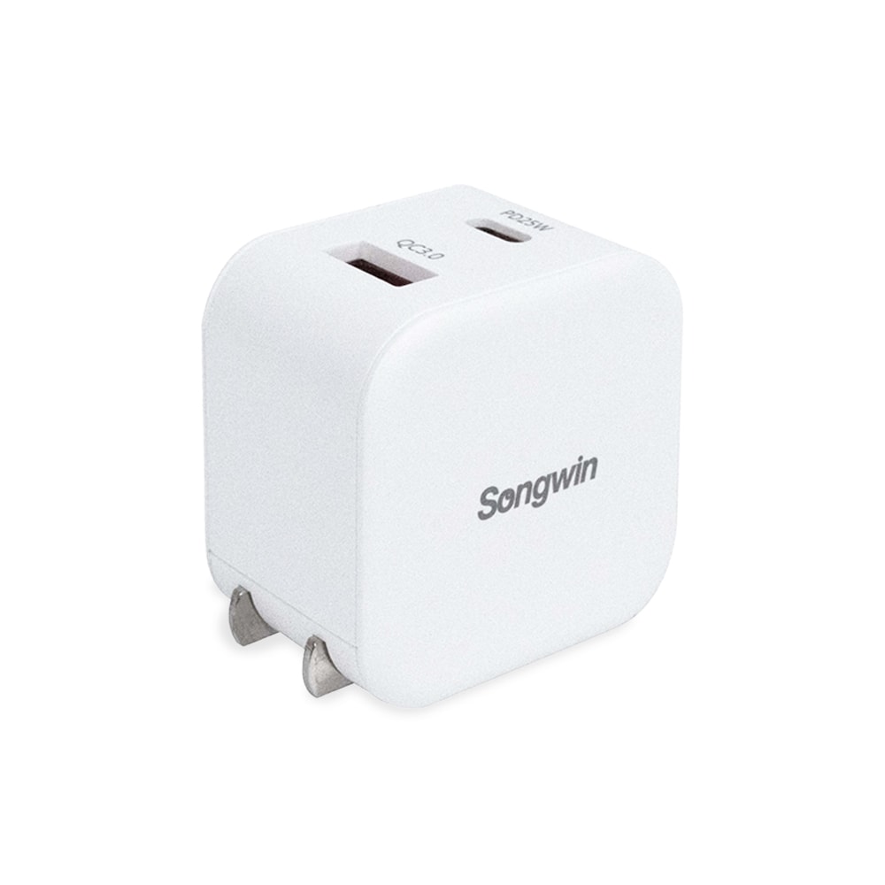 【Songwin】25W迷你型雙孔充電器 PD+QC+PPS Type-C/USB-A雙孔輸出充電頭 國際電壓