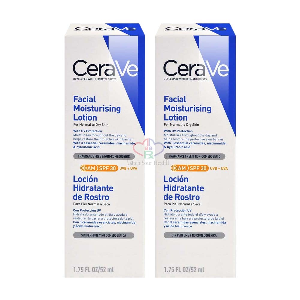 【CeraVe 適樂膚】日間溫和保濕乳 SPF30 52mlx2瓶