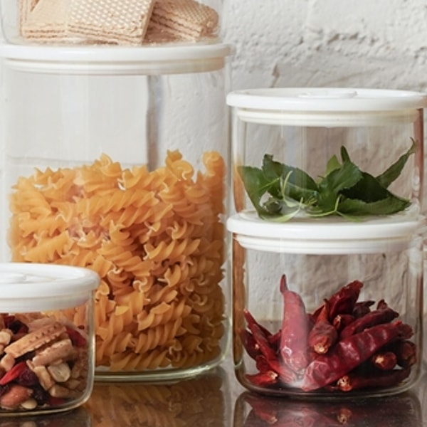 【iwaki】日本耐熱玻璃微波密封保鮮罐 圓形白蓋 950ml(原廠總代理)