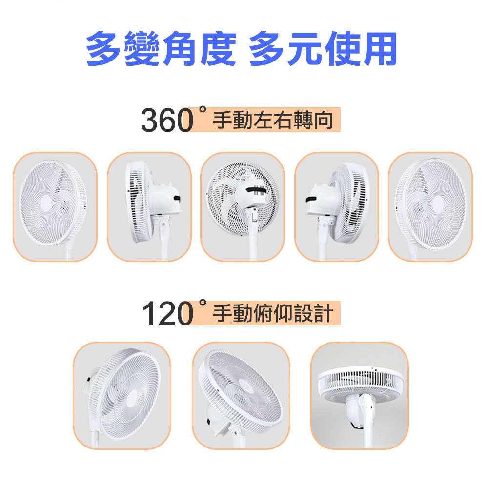 【勳風】14吋充插二用旋風式DC扇節能電風扇立扇循環扇(BHF-T0024)不怕停電/可用行動電源