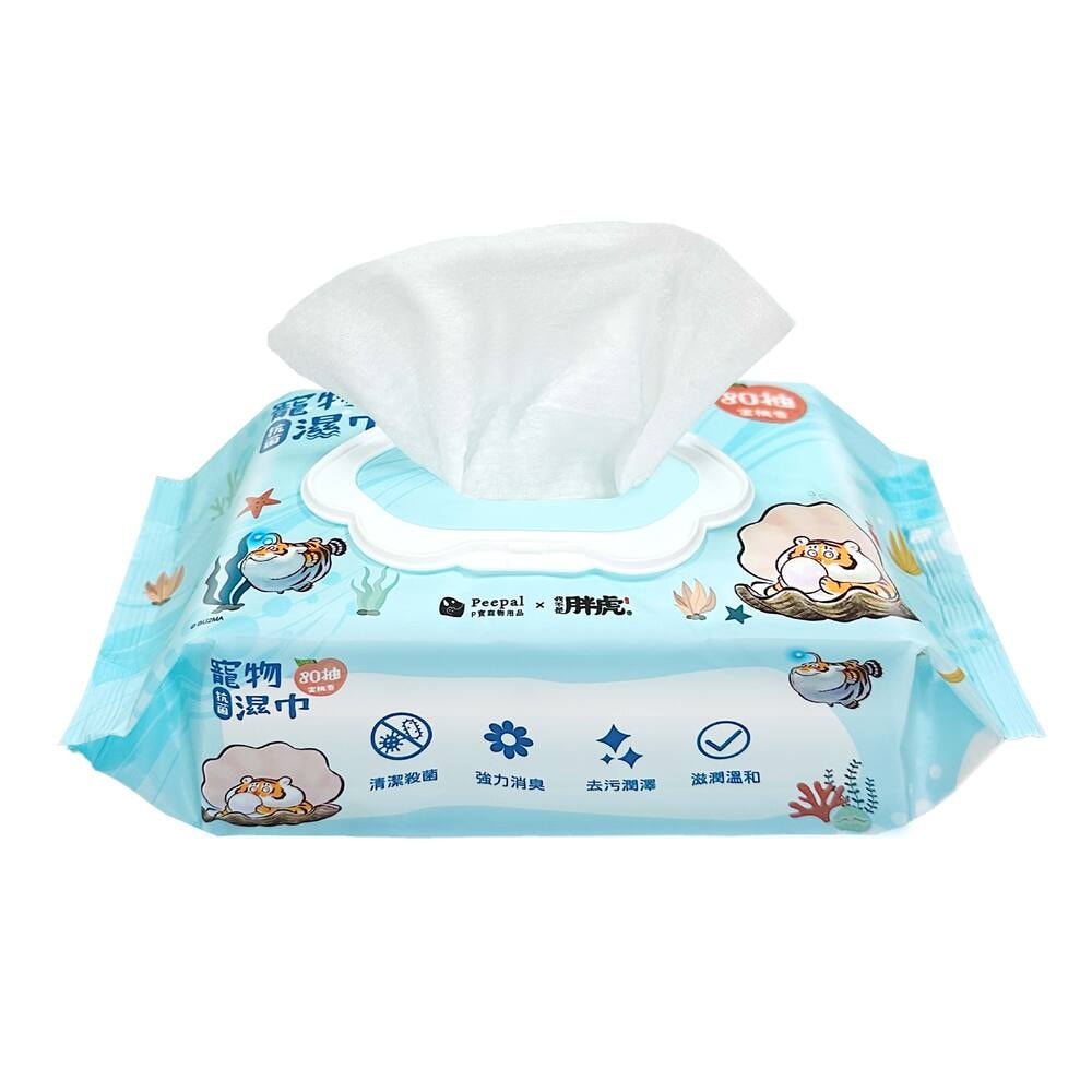 【Peepal X 我不是胖虎】抗菌寵物濕巾(80抽)-12包/箱