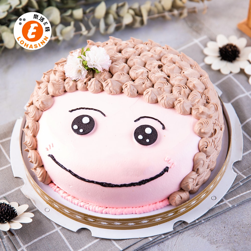 【樂活e棧】造型蛋糕-幸福微笑媽咪蛋糕8吋x1顆(母親節 父親節 生日蛋糕)(D+7出貨)