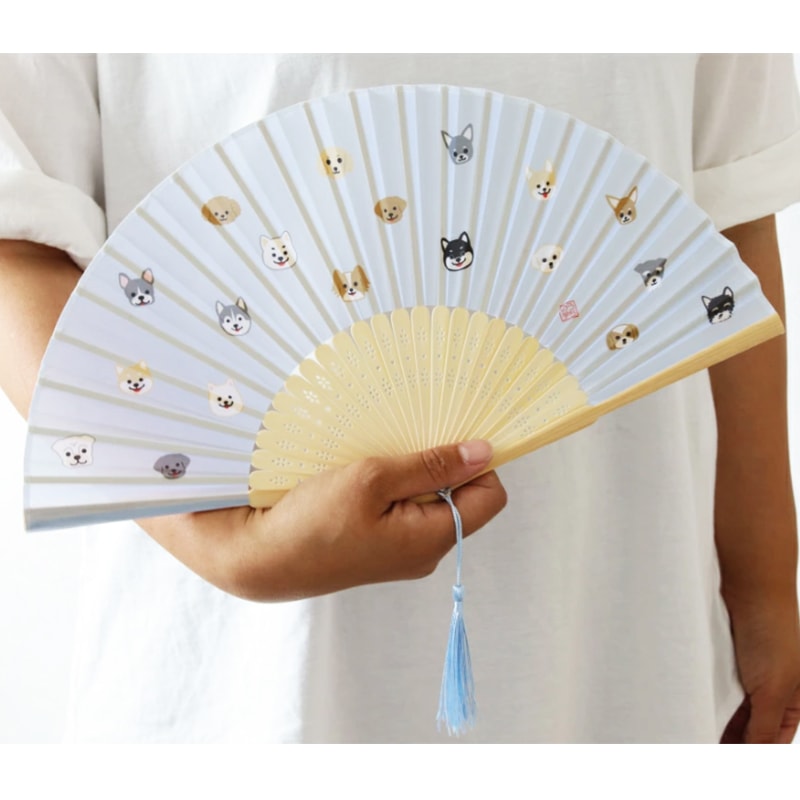 【田中箸店】日本 貓咪 / 狗狗 可愛圖案 手扇 扇子 日本手扇 日本扇子