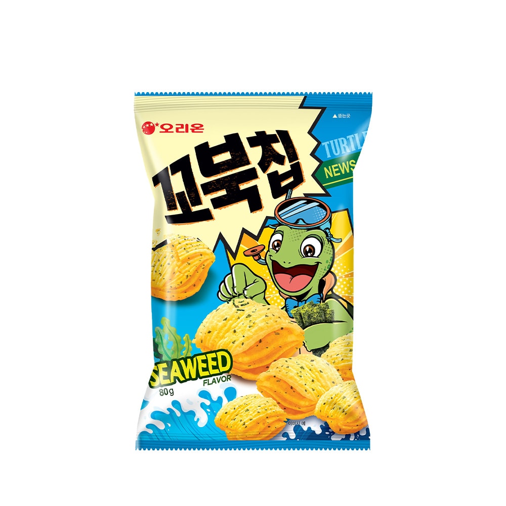 【韓國好麗友】烏龜玉米脆片-海苔口味80g 8入組
