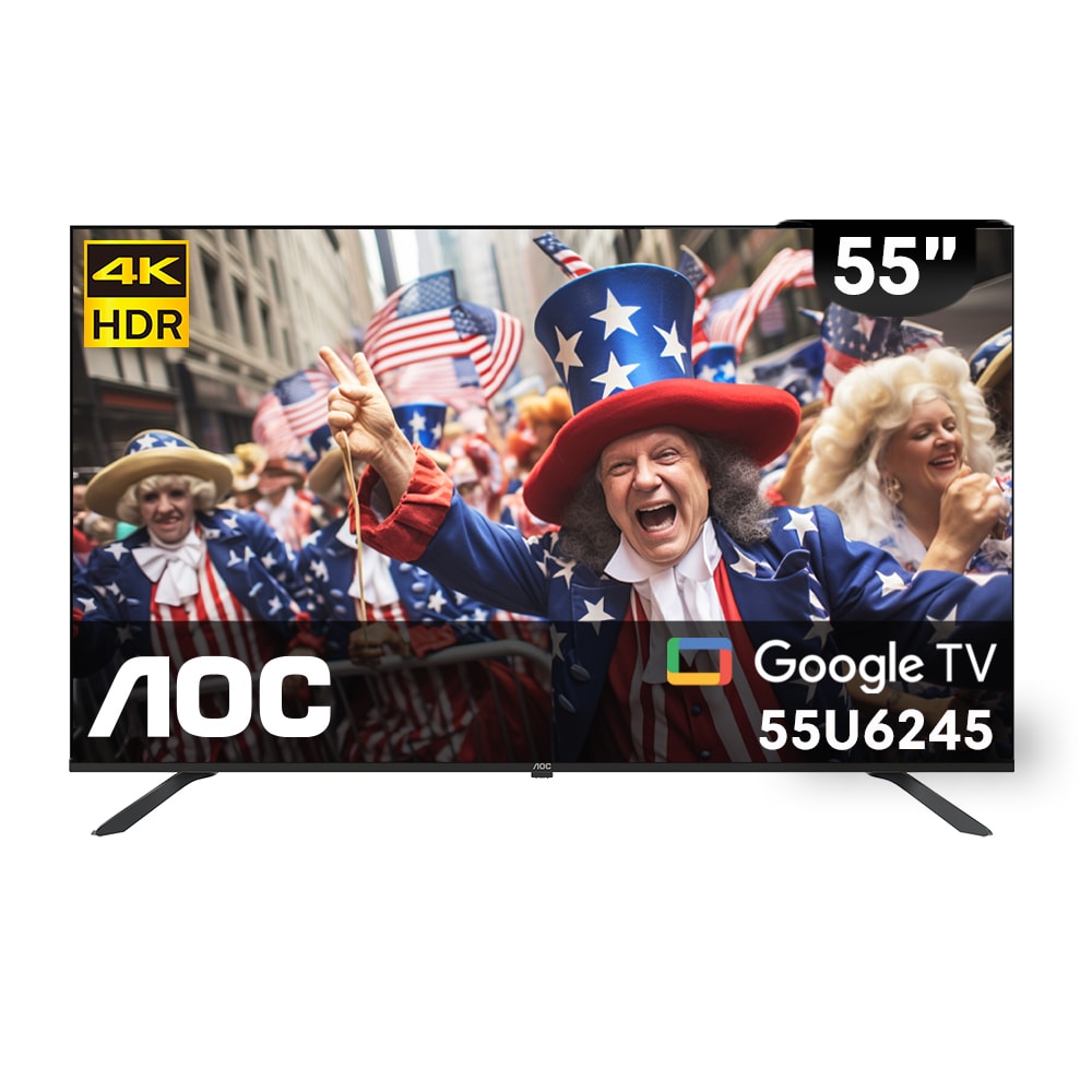 【AOC】55吋 4K HDR Google TV 智慧液晶顯示器 55U6245 (無安裝)