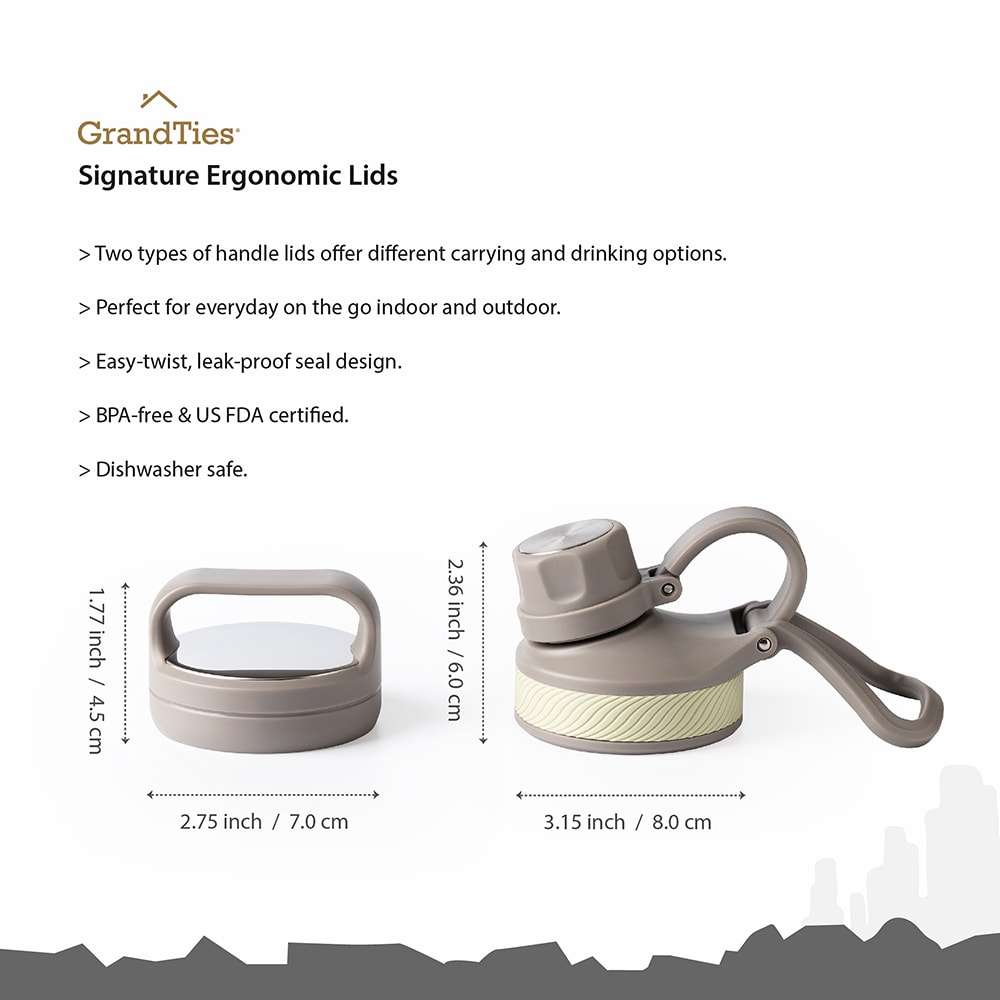 【GrandTies】雙蓋寬口709ML真空不鏽鋼保溫瓶/保溫杯