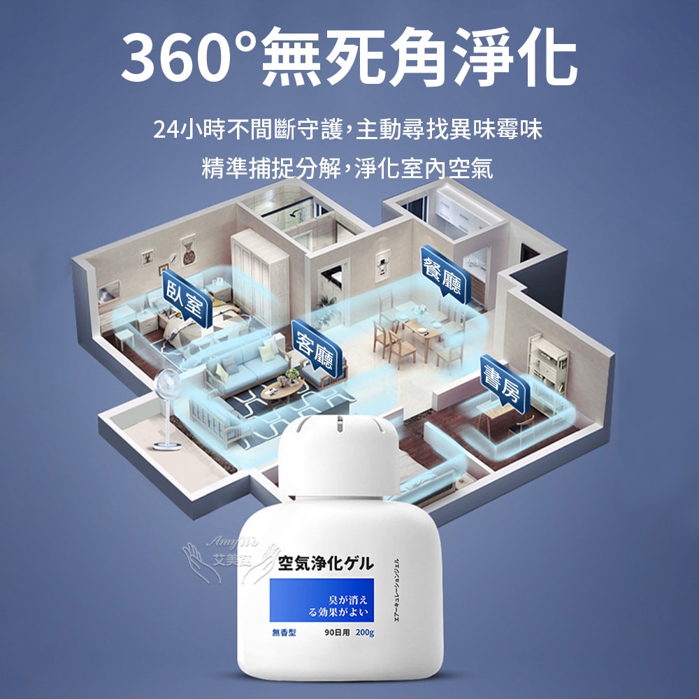 【Amywo 艾美窩】多功能空氣淨化凝膠200g IH-07006 車內 芳香劑 除臭味 家用 除異味 除臭劑 分解異味