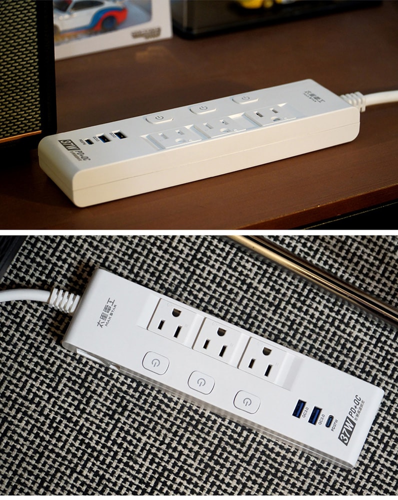 【太星電工】速充寶PD37W四開三插快充滑蓋電腦線/3P 6尺 OCQ43306