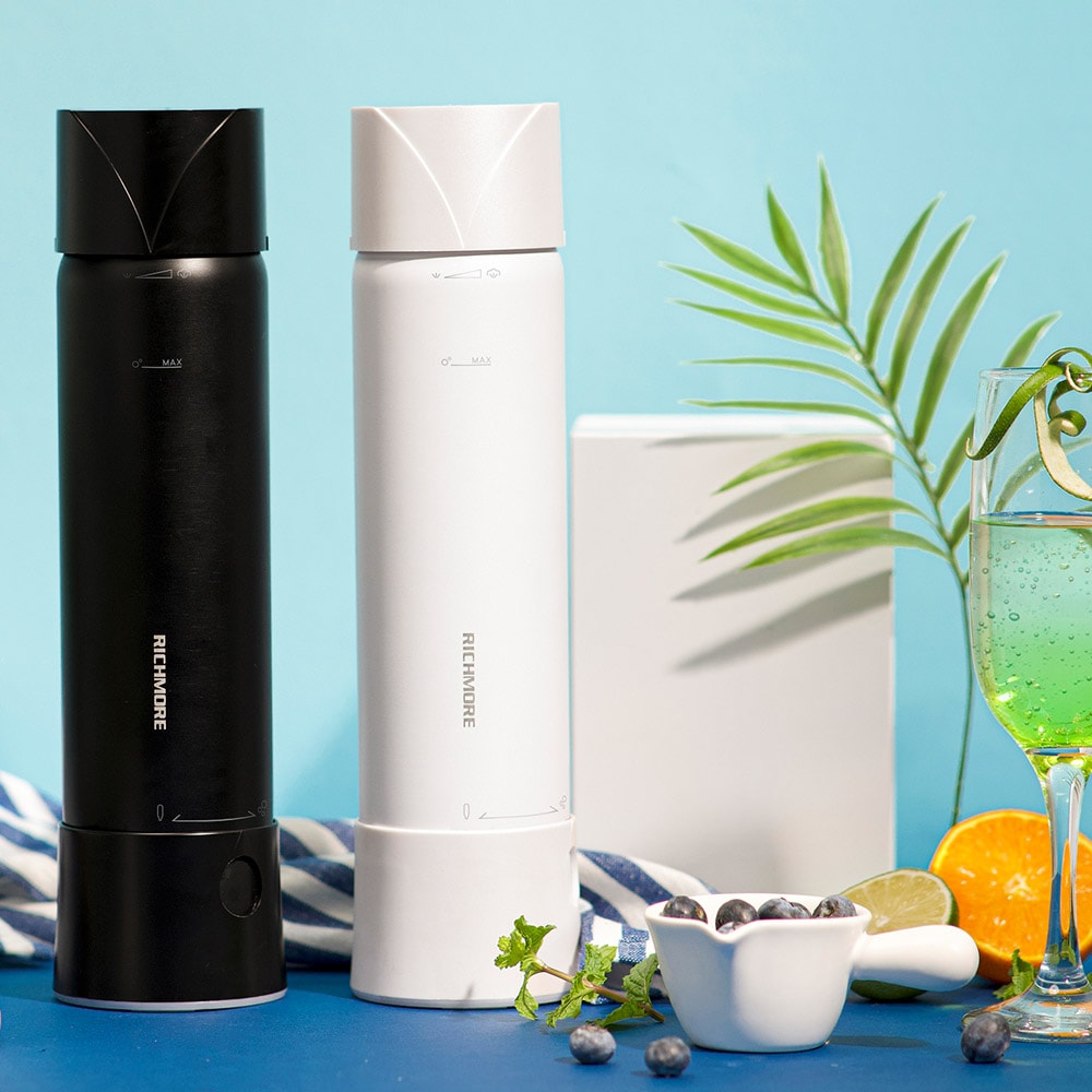 【RICHMORE】RichSoda氣泡水隨手瓶-不鏽鋼款(氣泡水瓶)-黑色