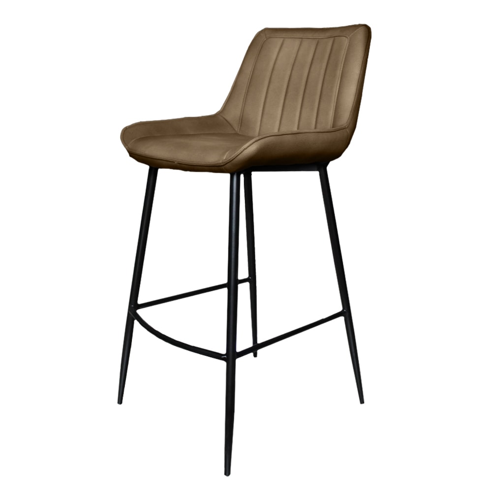 【Hampton 漢汀堡】葛瑞斯皮面吧台椅-卡布奇諾-座高65公分