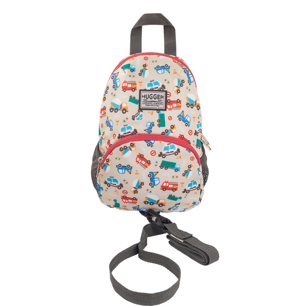 【HUGGER】防走失背包 小汽車 (附可拆式牽繩/學步期/嬰童/輕量/休閒童趣/防潑水/減壓肩帶/防走失/外出/後背)