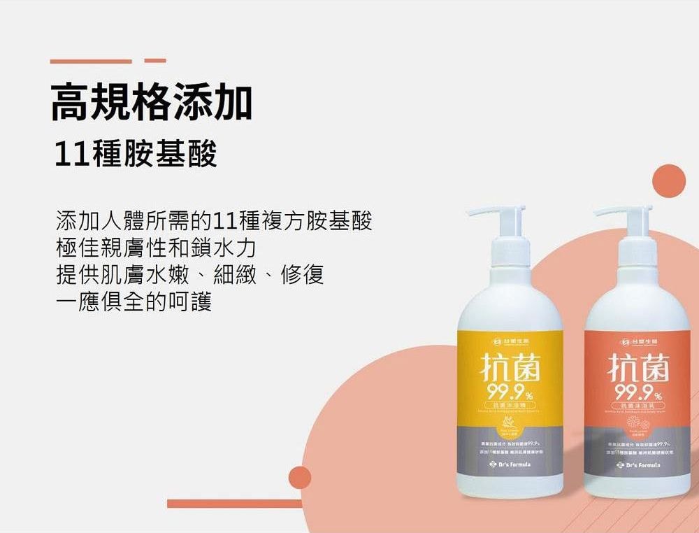 【Dr’s Formula 台塑生醫】抗菌沐浴精500g*3入
