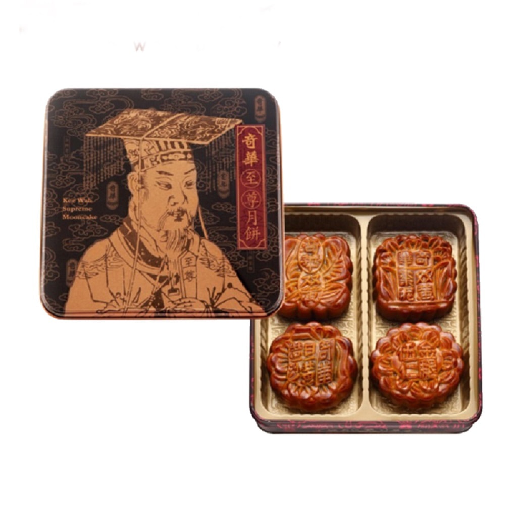 【奇華餅家】富貴中秋禮盒_2025中秋月餅(4大廣/盒 鐵盒 附提袋)(中秋/禮盒/送禮/月餅)(中秋月餅)