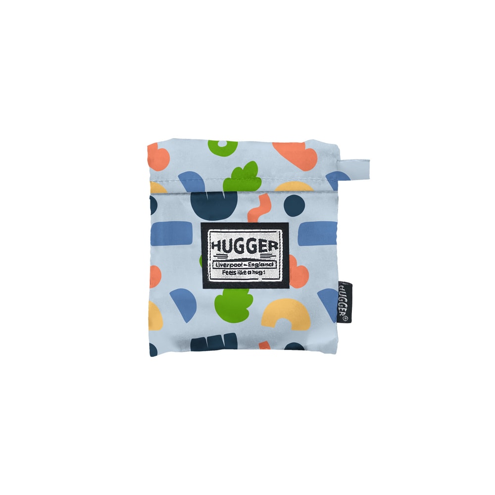 【HUGGER】摺疊購物袋 幾何色塊 (環保購物袋輕巧大容量寬肩帶可折疊收納)