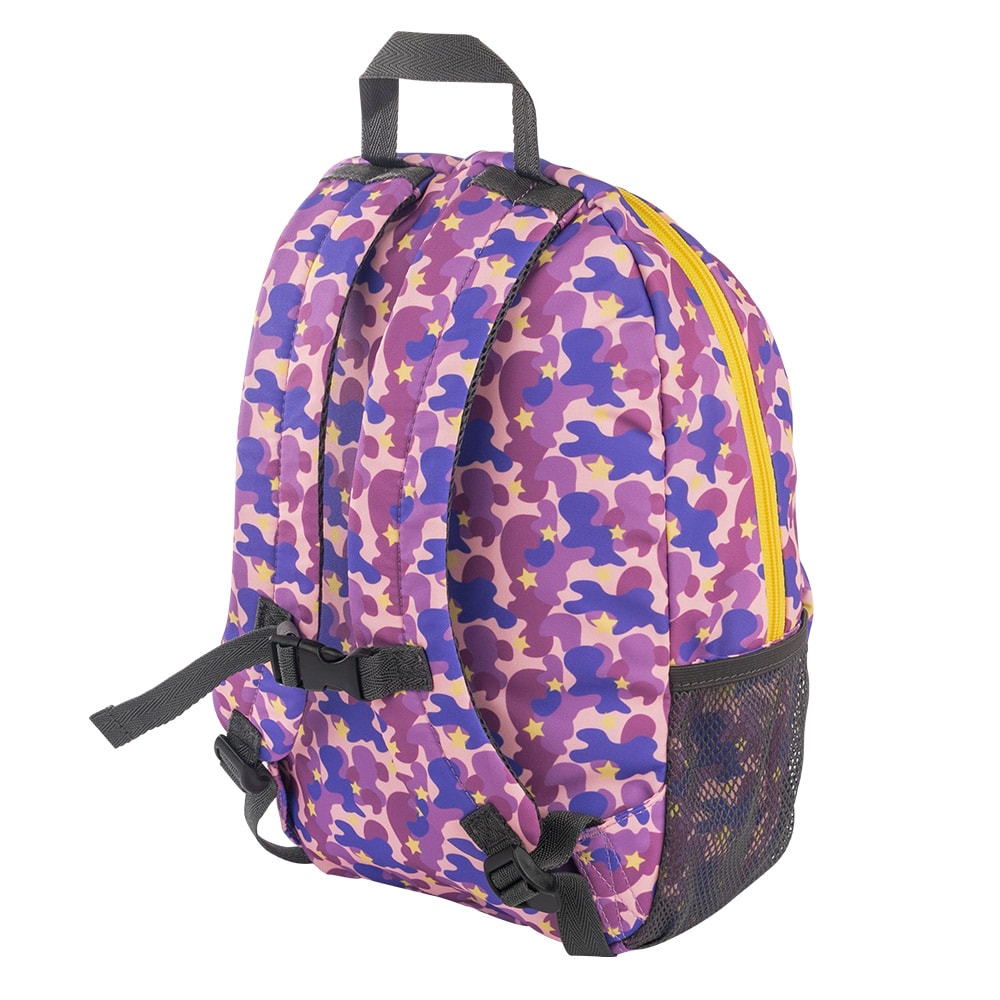【HUGGER】登山背包 迷彩紫星 (A4尺寸/小學書包/小孩輕量/休閒童趣/防潑水/減壓肩帶/才藝/上學/後背)
