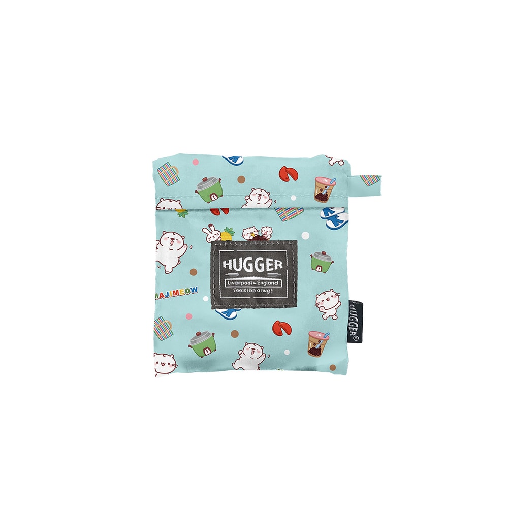 【HUGGER】摺疊購物袋 麻吉貓 (環保購物袋輕巧大容量寬肩帶可折疊收納)