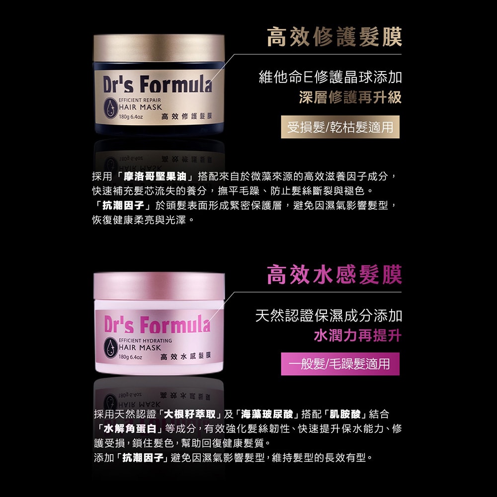 【Dr’s Formula 台塑生醫】高效髮膜180g*任選3入