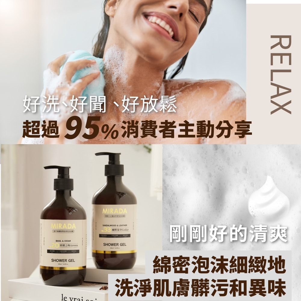 【MIRADA】MIRADA 曠野星空 Cedar No.33 檀香小荳蔻皮革香氛保濕沐浴露 500ml