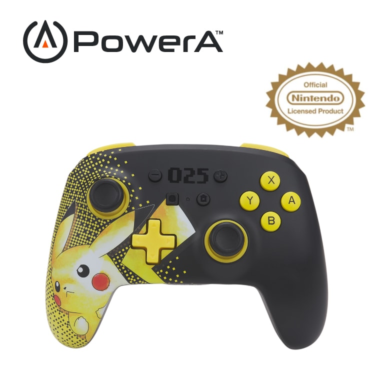 【PowerA】|任天堂官方授權|增強款藍芽5.0無線遊戲手把限量款(1521476-02)-皮卡丘025