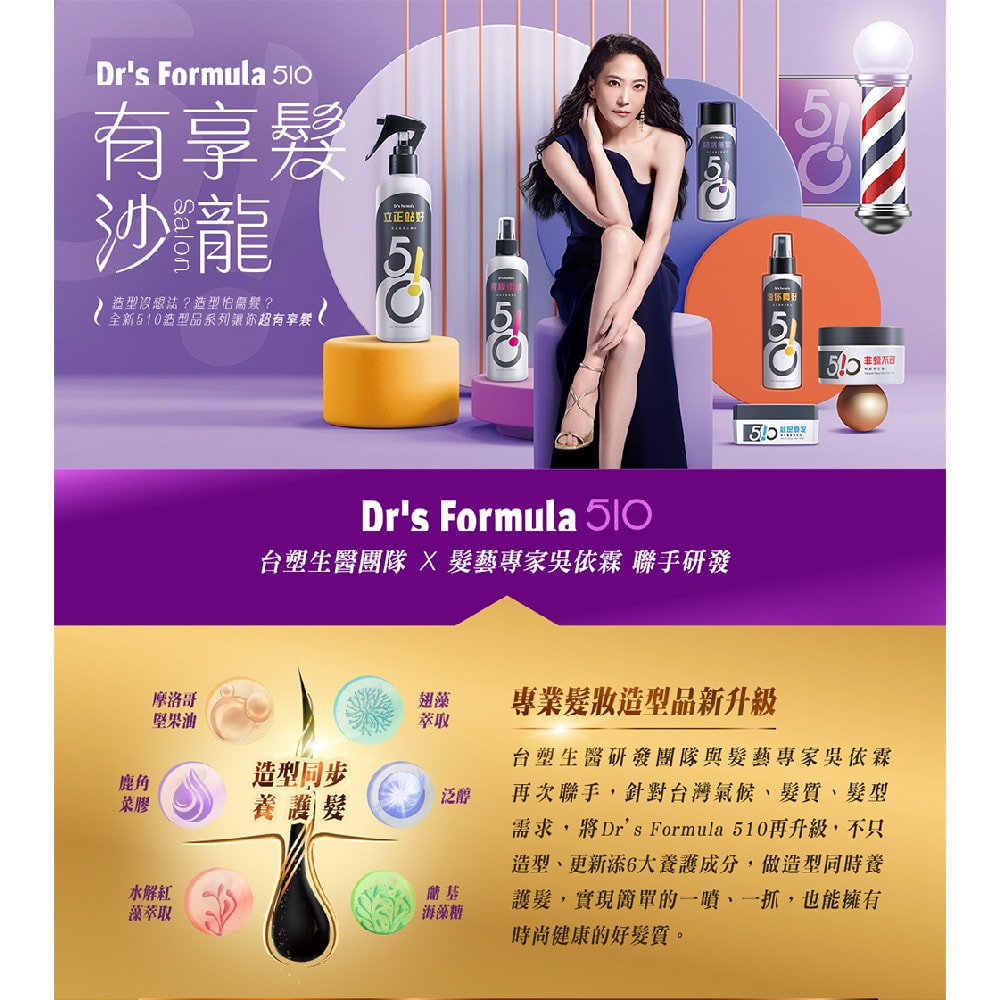 【Dr’s Formula 台塑生醫】510妝模作樣-順髮保濕香氛水(升級版)250ml*3入