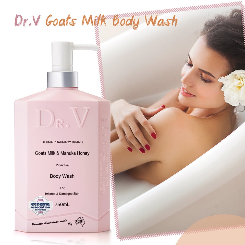 【澳洲 Dr. V】專業級配方-山羊奶曼努考蜂蜜沐浴乳(2入組 750ml/瓶)