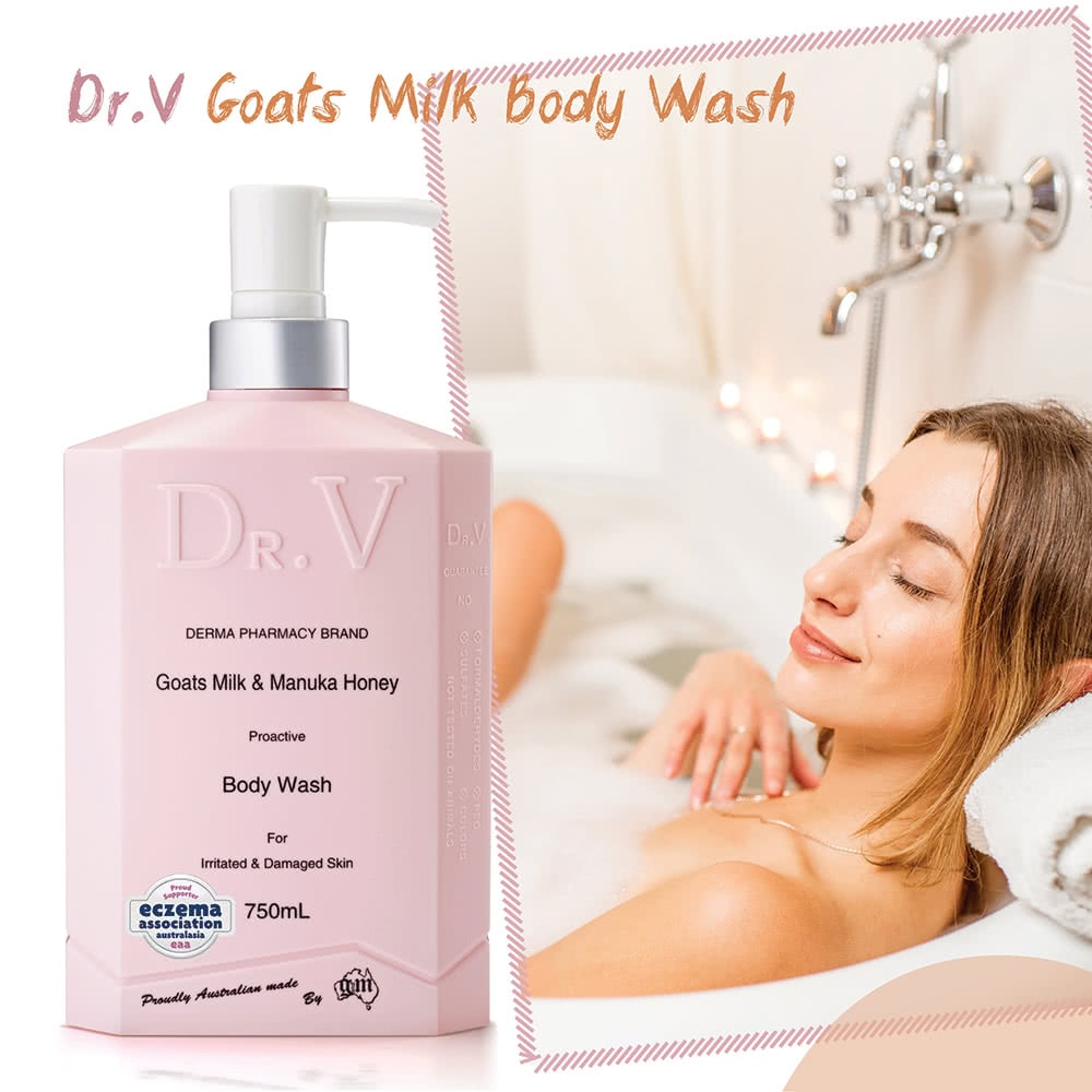 【澳洲 Dr. V】專業級配方-山羊奶曼努考蜂蜜沐浴乳(2入組 750ml/瓶)