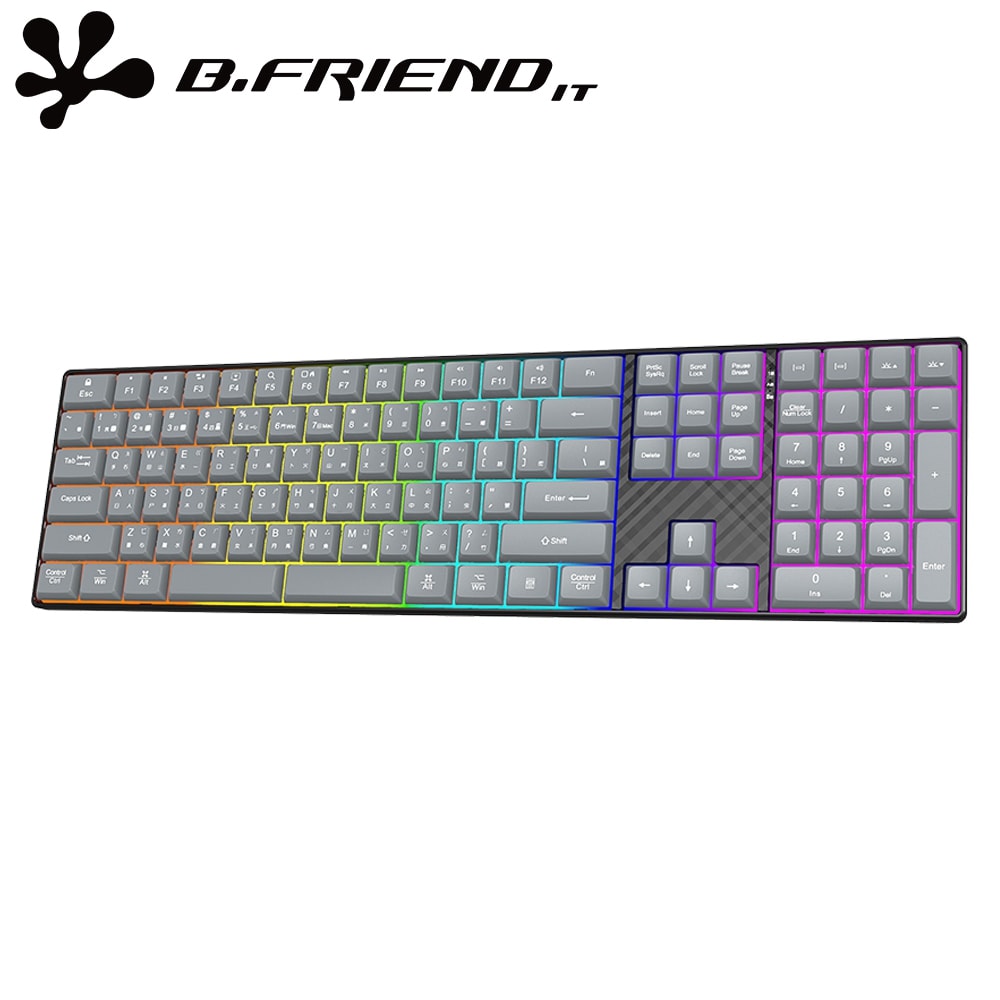 【B.Friend】K10 2.4G 藍牙無線+有線三模發光鍵盤