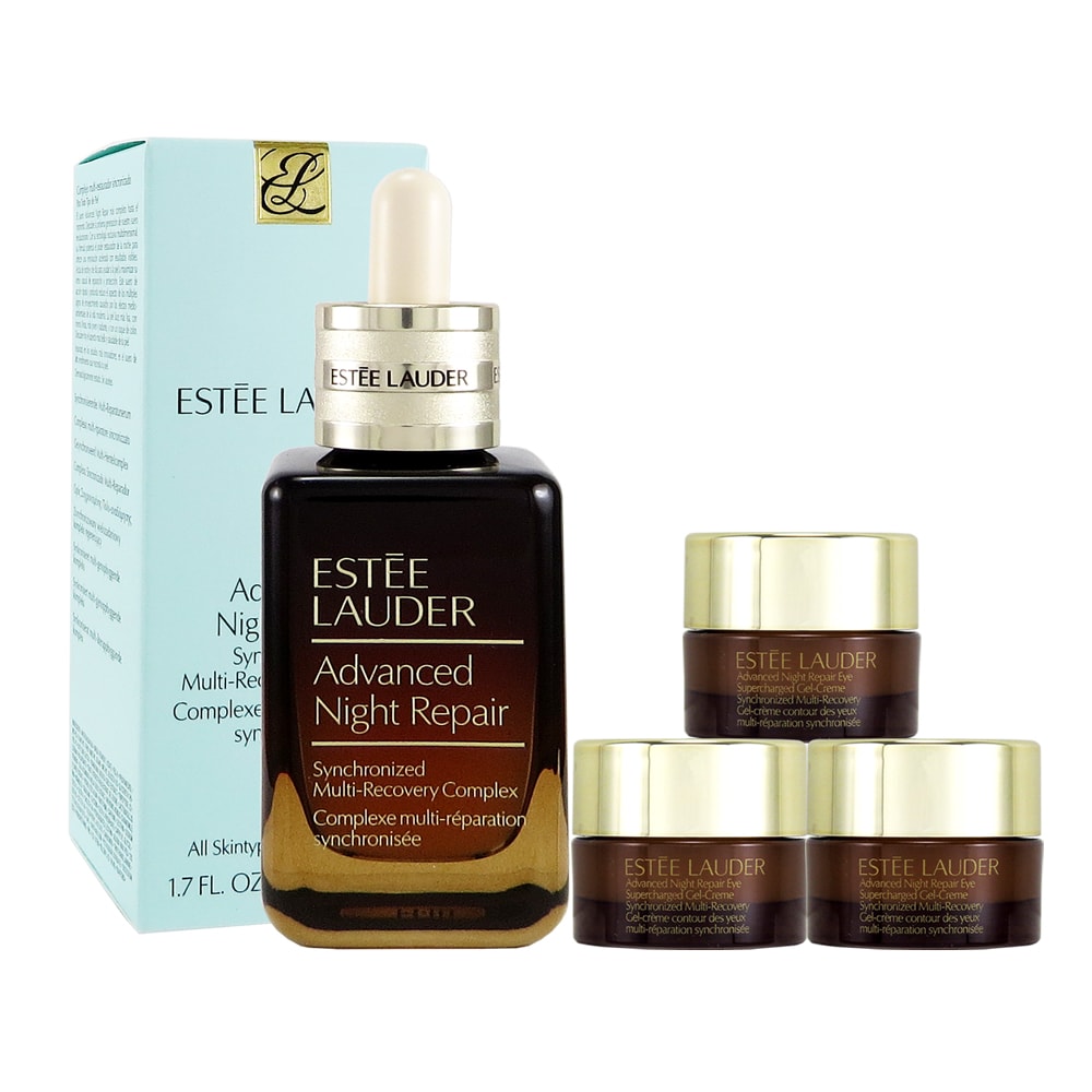 【Estee Lauder 雅詩蘭黛】特潤超導全方位修護露50ml+特潤全能修護亮眼霜5mlx3