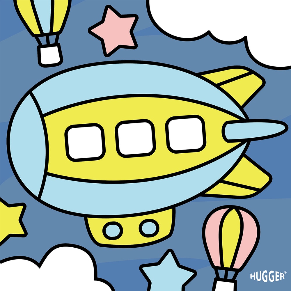 【HUGGER】簇絨黏土數字畫-飛船 (黏土畫/數字畫/黏土DIY/飛船/飛行工具/勞作材料)