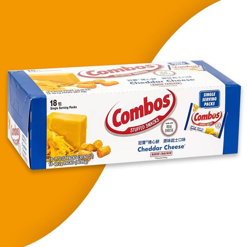 【Combos 冠寶】捲心餅 原味起士(48.2g*18入 零食/點心)(美式賣場)