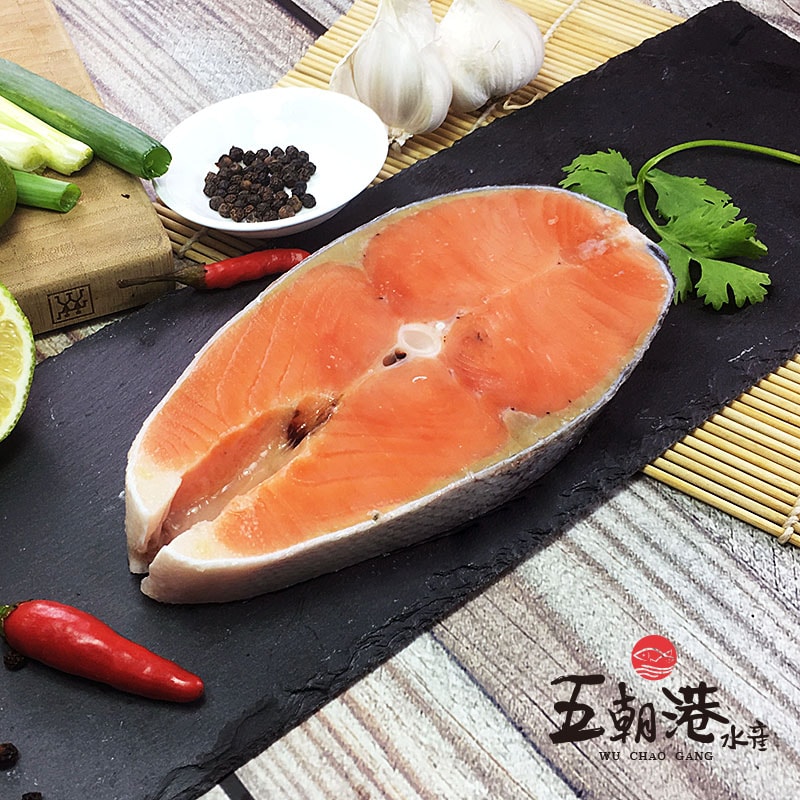 【五朝港水產】野生超厚切頂級鮭魚(單片400克±10%)超厚切-5片包裝 送 (單片320克±10%) x 頂級鮭魚-5片包裝