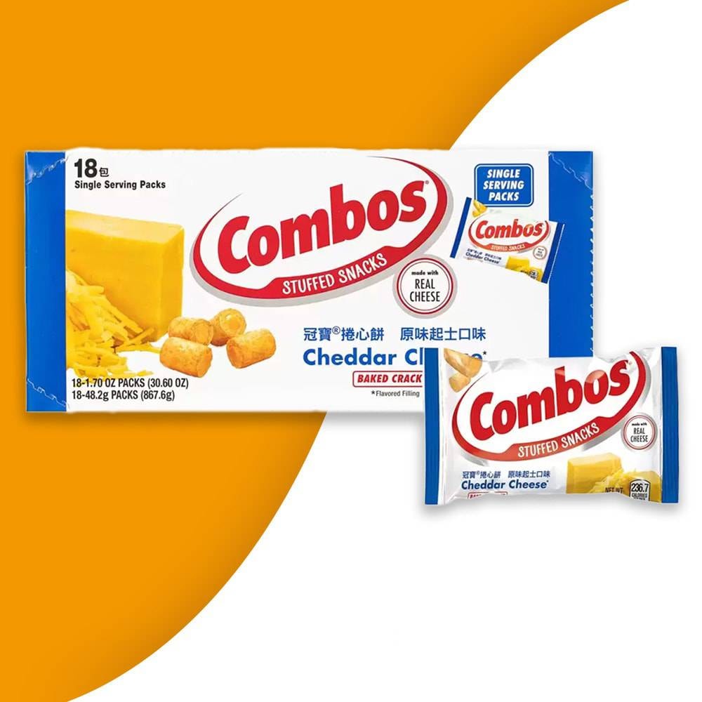 【Combos 冠寶】捲心餅 原味起士(48.2g*18入 零食/點心)(美式賣場)