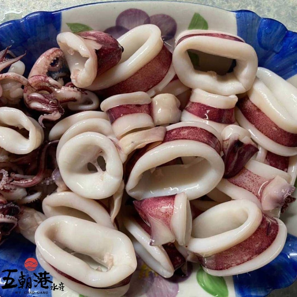 【五朝港水產】鮮脆魷魚圈3包組,(500克±10%/包)