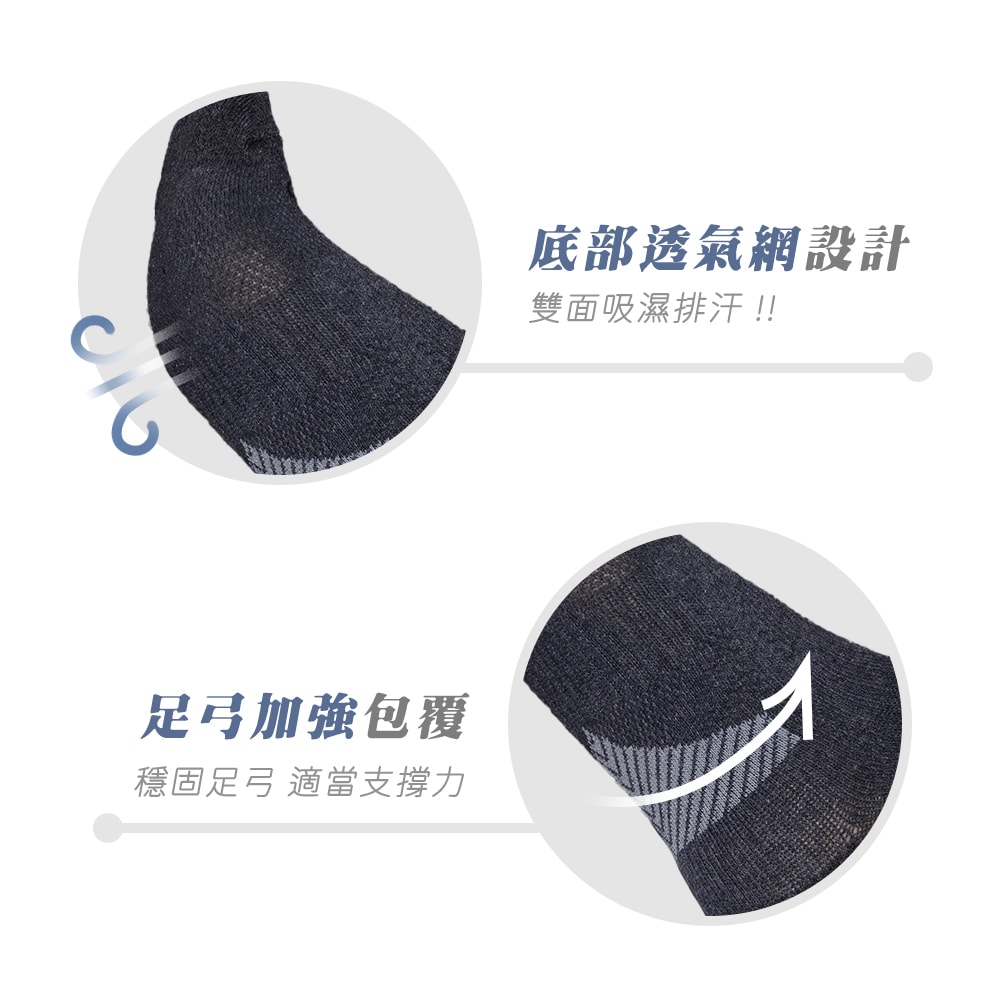 【MORINO 摩力諾】(7雙組)MIT抗菌消臭三角足弓加強船襪 L25~27cm 男襪MO31102-2