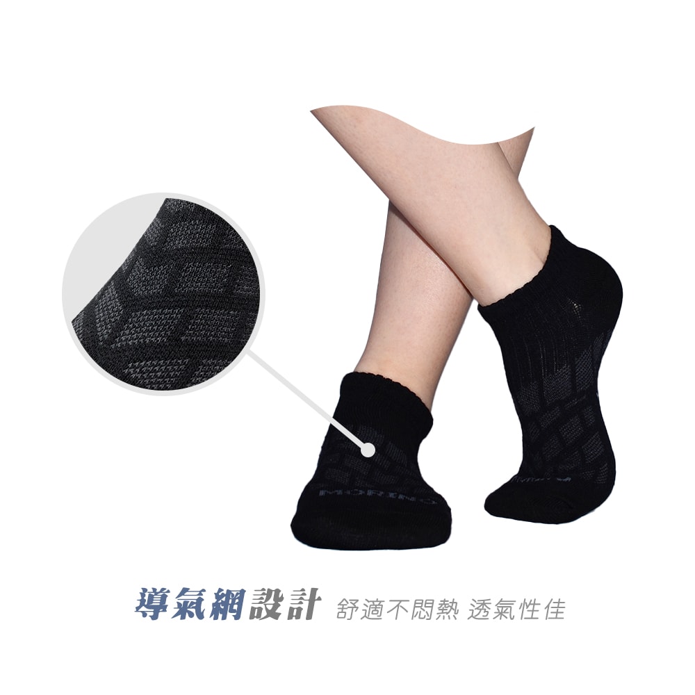 【MORINO 摩力諾】(7雙組)MIT抗菌消臭幾何網格透氣船襪 M22~24cm 女襪 MO31104-1