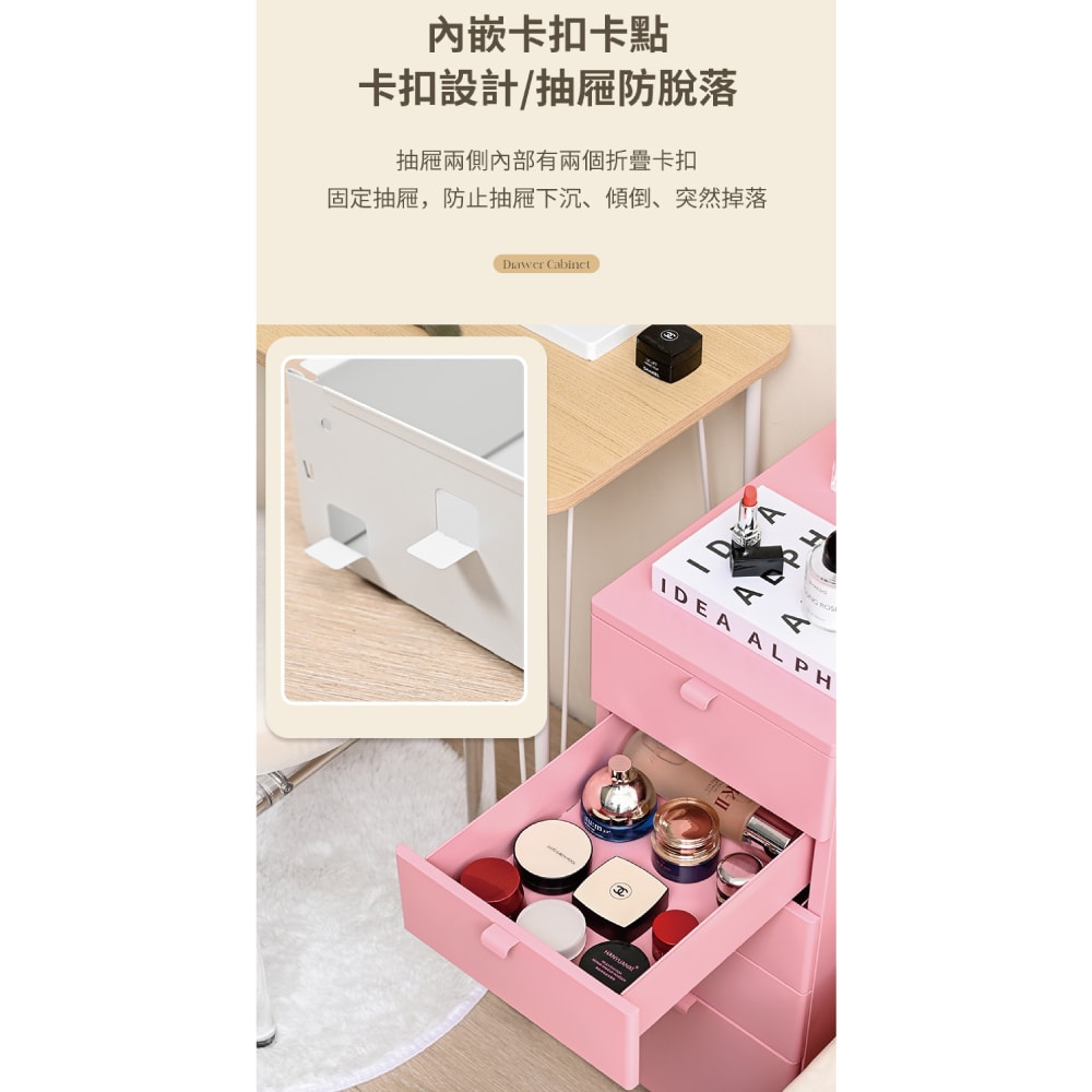 【慢慢家居】創新圓弧設計-鐵藝帶輪五抽屜活動櫃 (文件櫃 抽屜櫃 鐵櫃 公文櫃 辦公櫃)