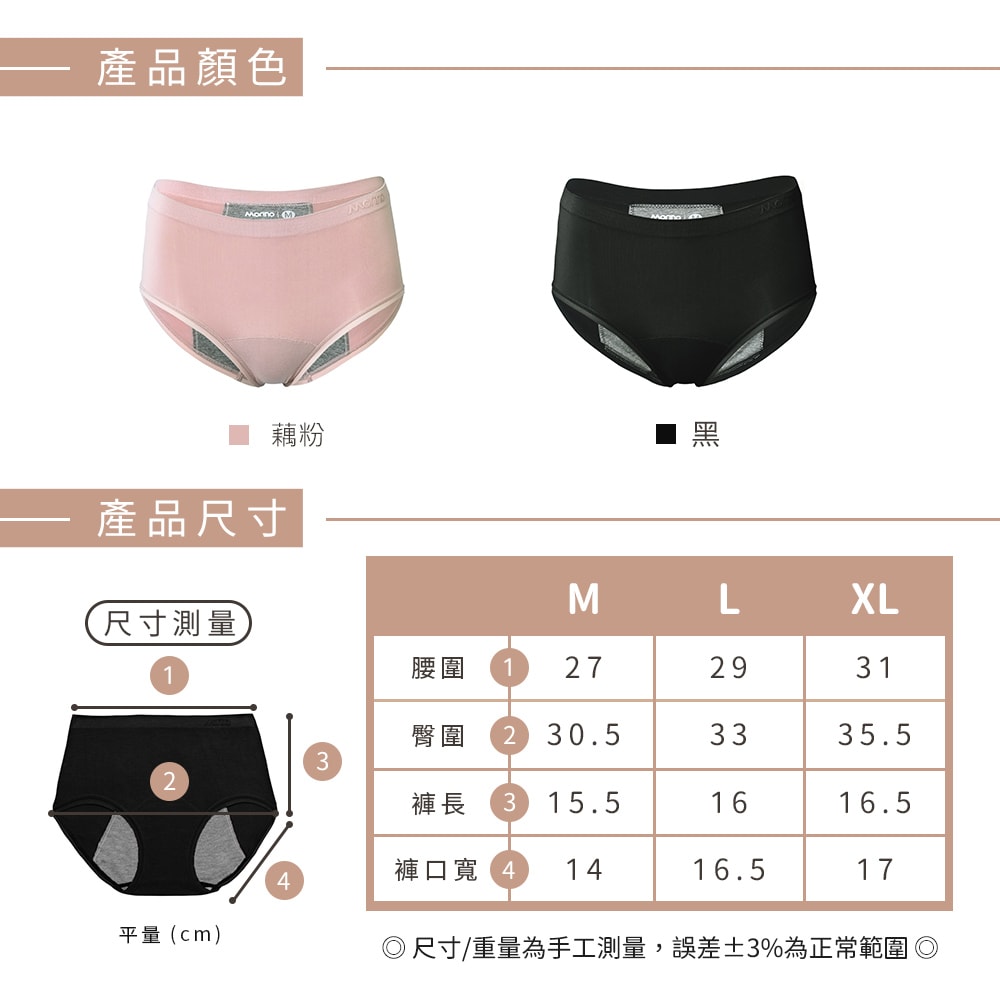 【MORINO 摩力諾】(4件組)石墨烯長效抑菌中腰無縫生理內褲 MO46110