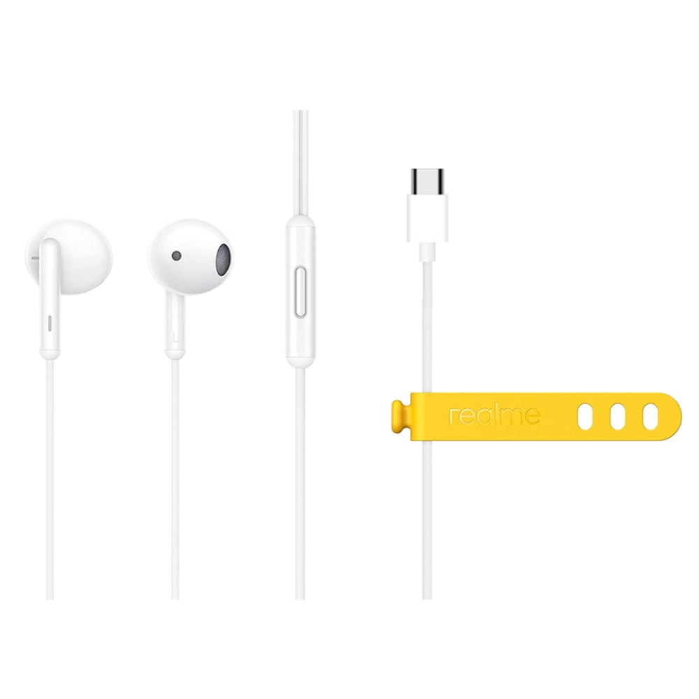 【realme】原廠 RMA2005 真我Buds Classic 半入耳式 Type C線控耳機 - 白色 (盒裝)