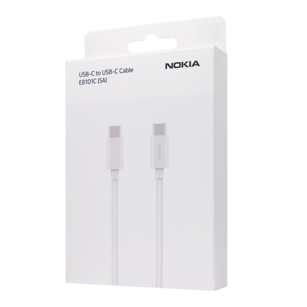 【NOKIA 諾基亞】原廠 5A Type C to Type C 閃充傳輸線 E8101C - 白 (盒裝)