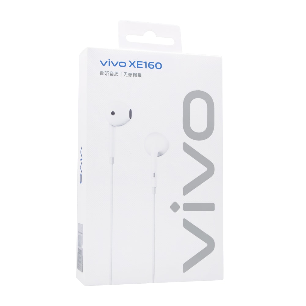 【vivo】原廠 XE160 半入耳式 3.5mm線控耳機 -白色 (盒裝)