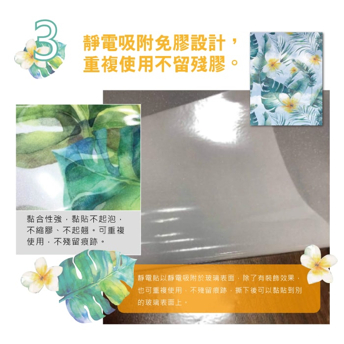【生活良品】3D閃點半透磨砂彩繪玻璃靜電貼45x58cm