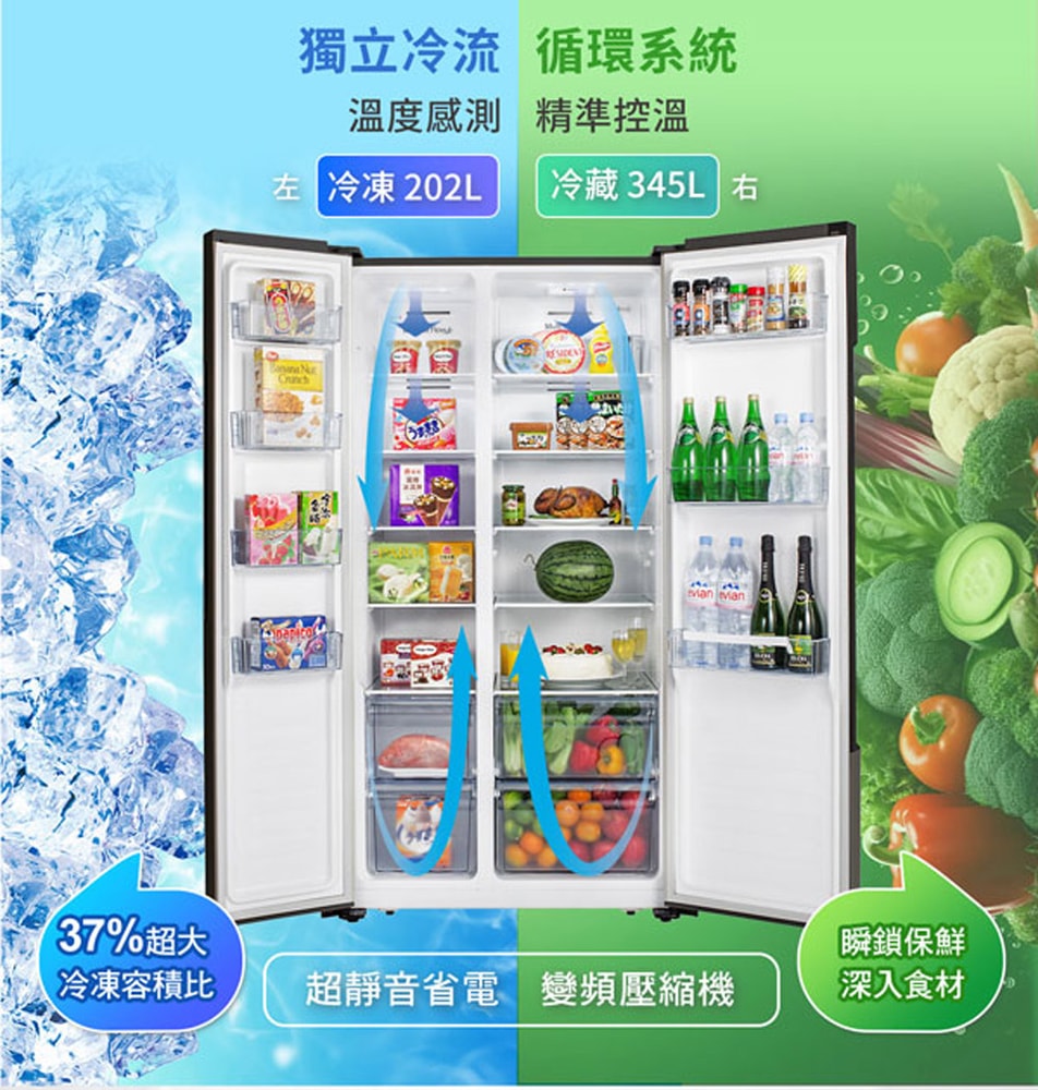 【TATUNG 大同】547公升一級能效變頻超薄對開雙門冰箱 (TR-S1547VGHT)含原廠基本安裝