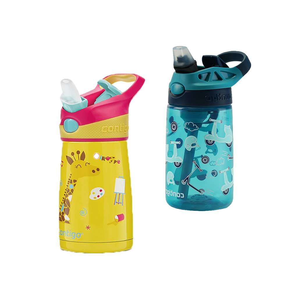 【CONTIGO】買一送一 保溫瓶296cc+吸管瓶414cc(公司貨 防塵 防漏 無毒材質)