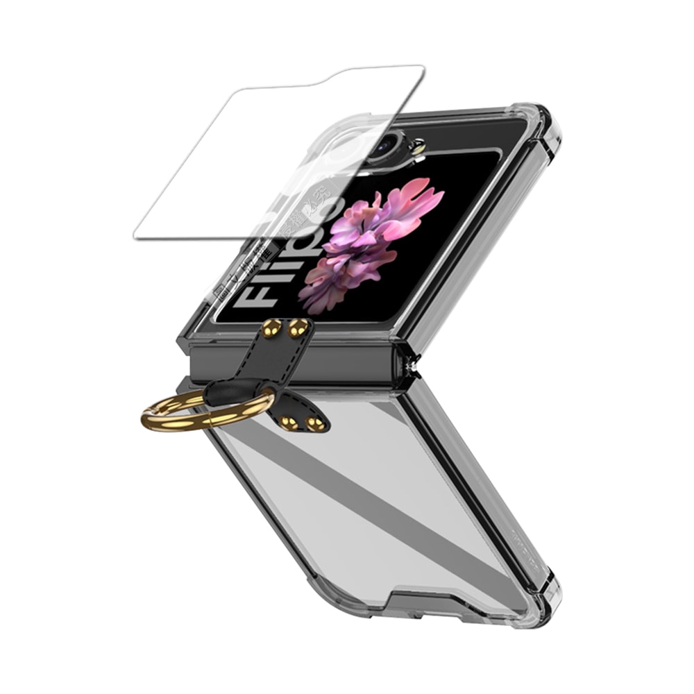 【VXTRA】三星 Galaxy Z Flip6 殼膜分離式 透明氣囊指環支架防摔殼+鋼化膜 手機殼