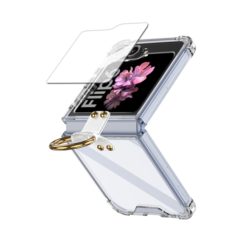【VXTRA】三星 Galaxy Z Flip6 殼膜分離式 透明氣囊指環支架防摔殼+鋼化膜 手機殼